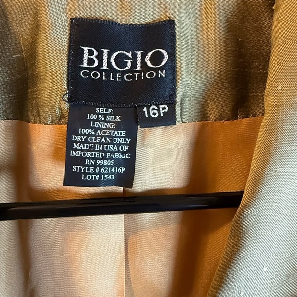 BIGIO Collection 💯% Silk Bronze / Gold Woman’s Jacket Vtg Special Occasion - Picture 3 of 8